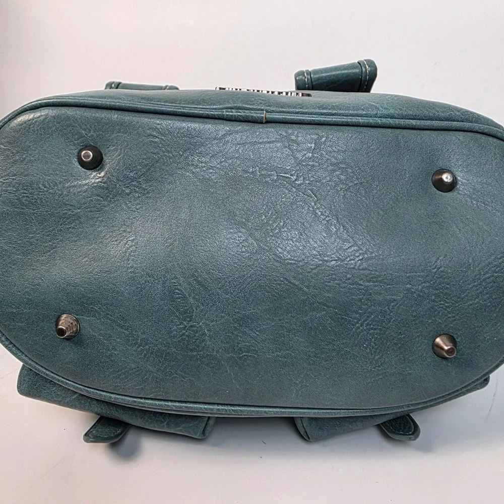 American‎ Bling Teal Blue Western Studded Backpack and Wallet 2 Piece Set NEW
